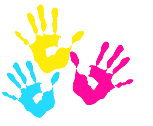 colorful handprints